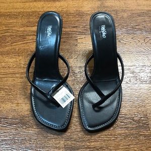 Y2K Square Toe Thong strap heel NEW